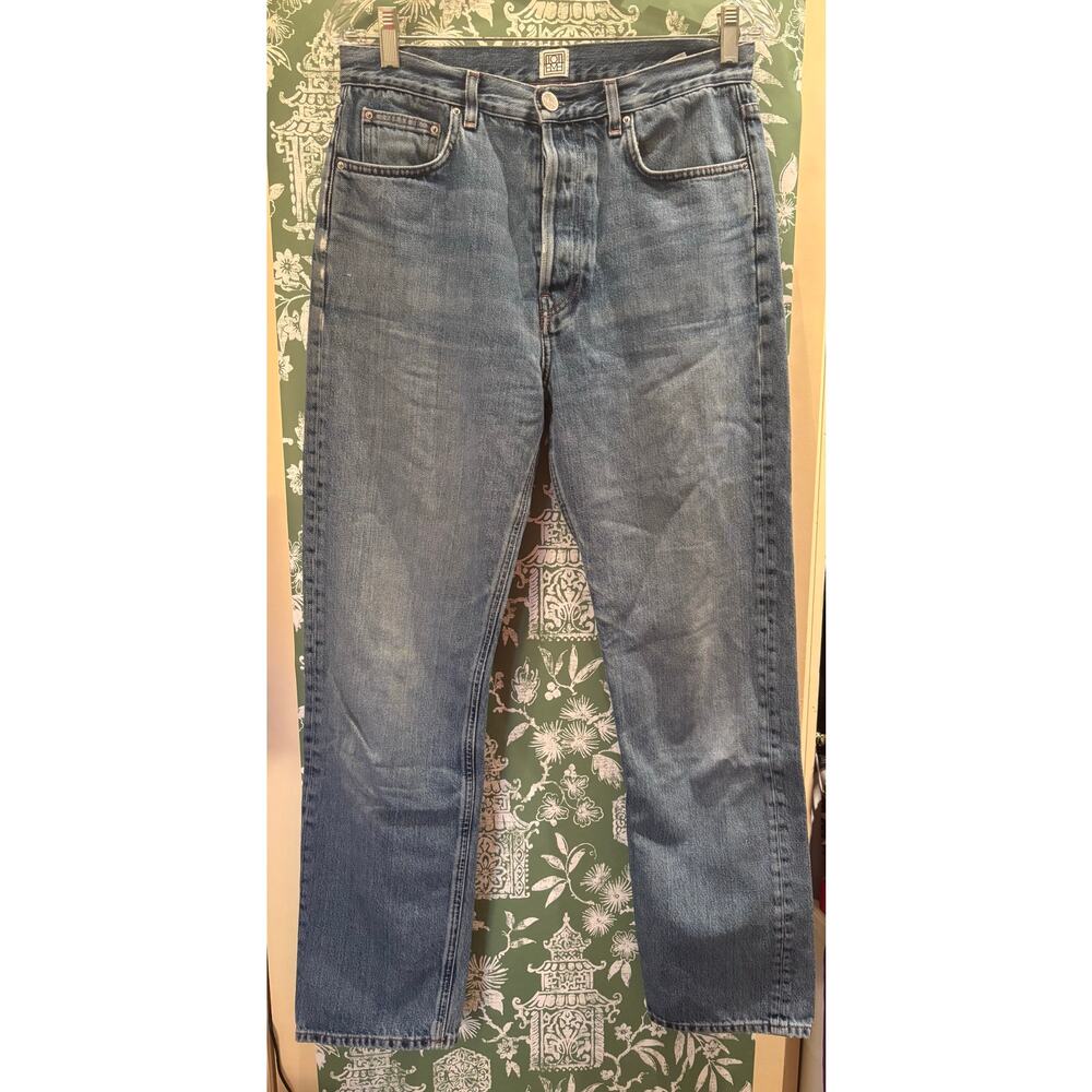 TOTEME Classic Cut Straight Leg Button Fly High Waist  Jeans 28 X 32